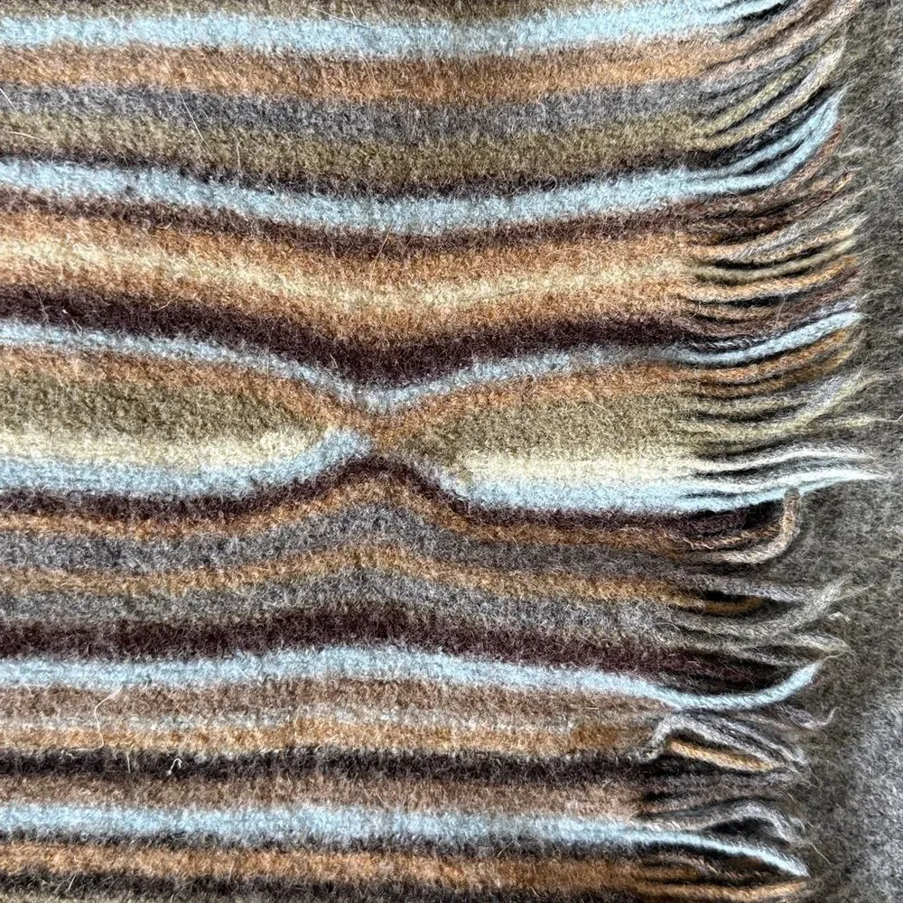 Vintage Paul Smith 100% Virgin Wool Striped Throw Blanket 61x47 Made in Germany